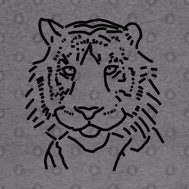 Tiger Minimal Outline by ellenhenryart